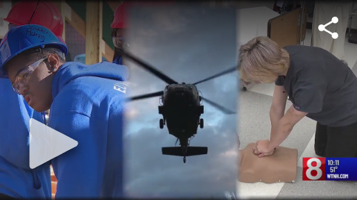 Screenshot of WTNH news post highlighting three students