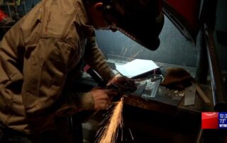Welding student competing in annual Project MFG Welding Competition