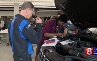 Automotive student competes in Automotive Technology competition at Gengras Motors.